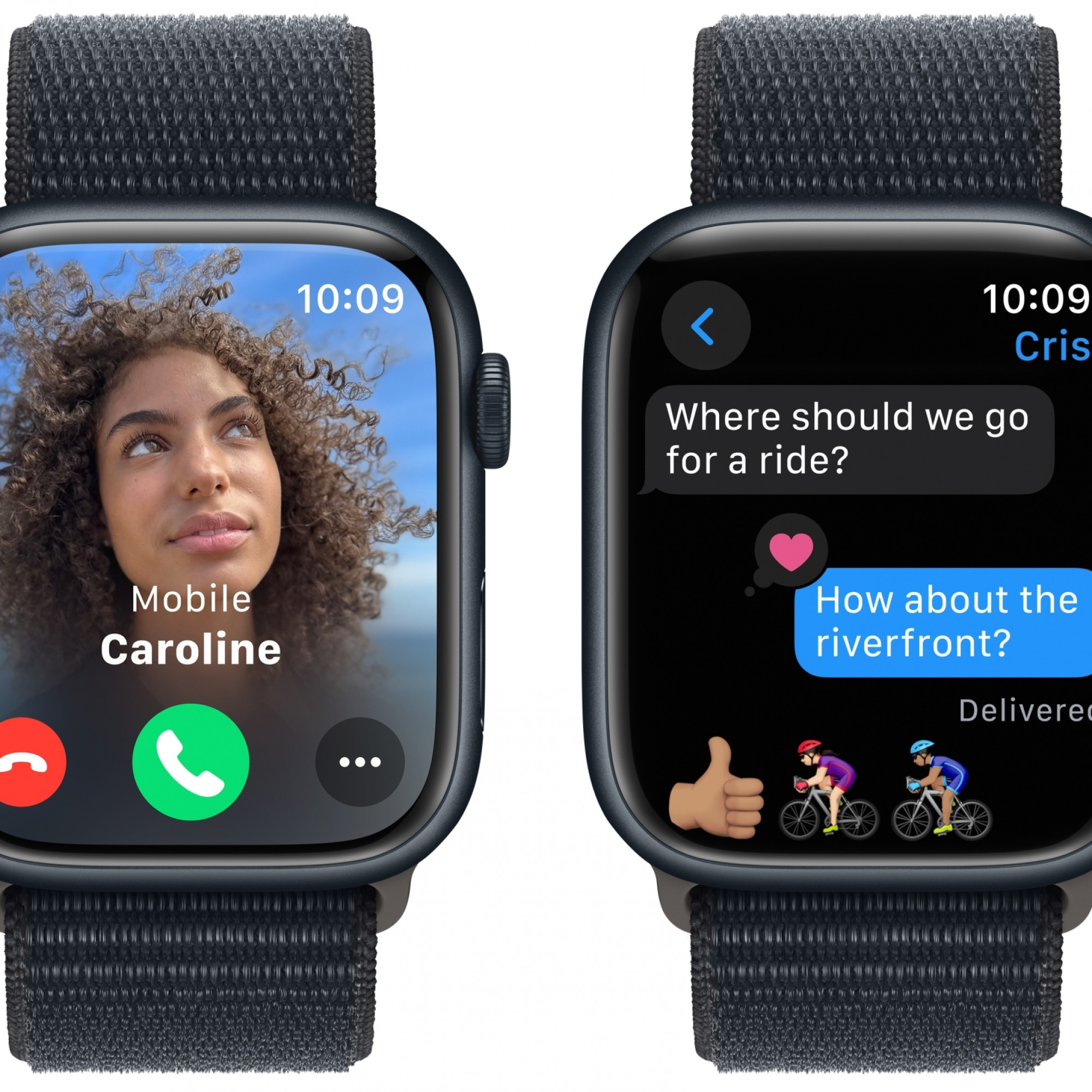 Apple Watch Series 9 GPS 45mm Midnight Aluminum Case with Midnight Sport Loop (MR9C3)